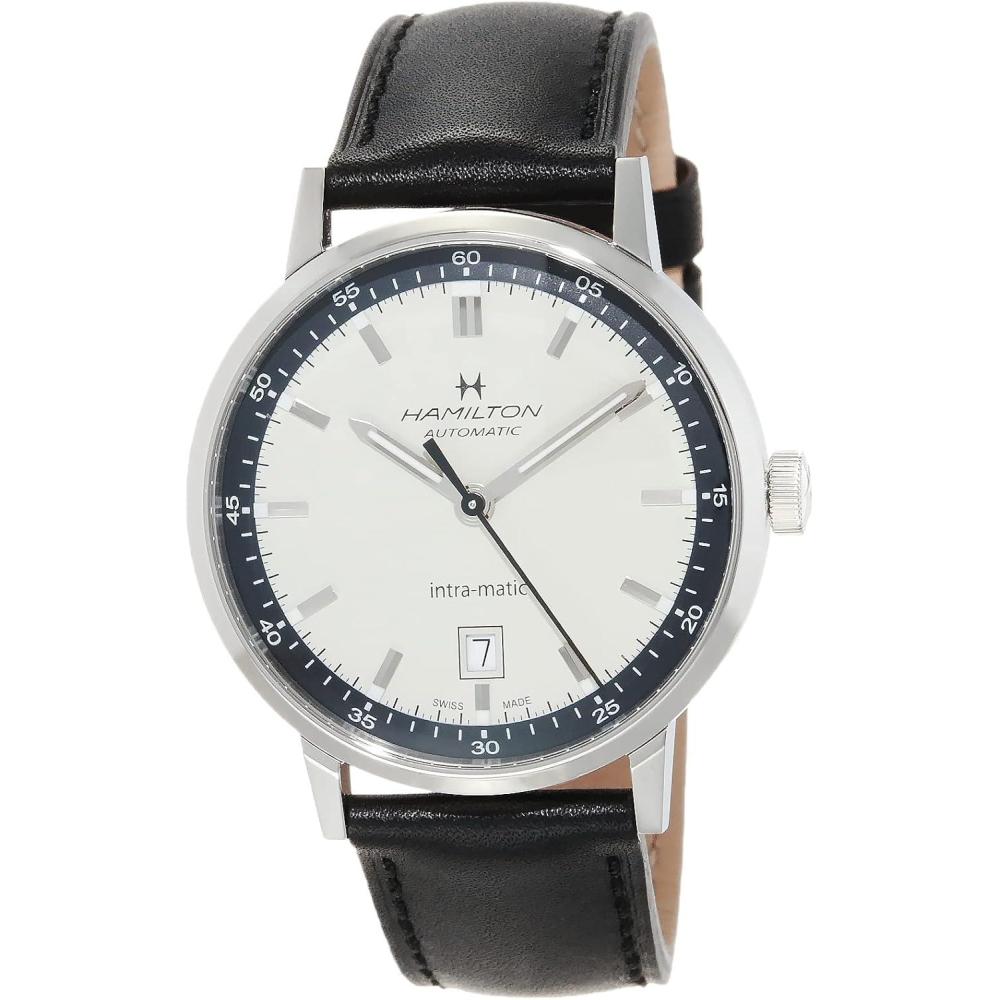 imageHamilton American Classic Automatic Mens Watch 40mm Stainless Steel Case Swiss Made Beige Dial Analog Wrist Watch for Men 50m Waterproof Sapphire Crystal 3Hand Movement Cow Leather Strap