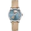 imageHamilton Jazzmaster Open Heart Automatic Womens Watch 36mm Stainless Steel Case Swiss Made Blue Dial Analog Wrist Watch for Women 50m Waterproof Sapphire Crystal Cow Leather Strap