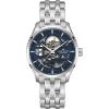 imageHamilton Jazzmaster Skeleton Automatic Mens Watch 40mm Stainless Steel Case Swiss Made Blue Dial Analog Wrist Watch 50m Waterproof Sapphire Crystal 3Hand Movement Stainless Steel Strap