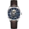 imageHamilton Jazzmaster Skeleton Automatic Mens Watch 40mm Stainless Steel Case Swiss Made Blue Dial Analog Wrist Watch for Men 50m Waterproof Sapphire Crystal 3Hand Movement Cow Leather Strap