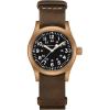 imageHamilton Khaki Field Mechanical Mens Watch 38mm Bronze and Titanium Case Swiss Made Black Dial Analog Wrist Watch for Men 50m Waterproof Sapphire Crystal Cow Leather Strap