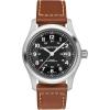 imageHamilton Khaki Field Titanium Automatic Mens Watch 42mm Stainless Steel Case Swiss Made Black Dial Analog Wrist Watch 100m Waterproof Sapphire Crystal 3Hand Movement Cow Leather Strap