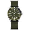 imageHamilton Khaki Navy Scuba Quartz Mens Watch 37mm Stainless Steel Case Swiss Made Green Dial Analog Wrist Watch for Men 100m Waterproof Sapphire Crystal Textile Strap