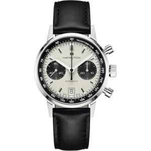 Hamilton American Classic Automatic Men’s Watch, 40mm Stainless Steel Case, Swiss Made, White Dial Analog Wrist Watch for Men, 100m Waterproof, Sapphire Crystal, Cow Leather Strap