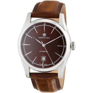 Hamilton American Classic Automatic Men’s Watch, 42mm Stainless Steel Case, Swiss Made, Brown Dial Analog Wrist Watch for Men, 50m Waterproof, Sapphire Crystal, 3-Hand Movement, Calf Leather Strap