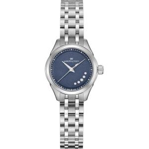 Hamilton Jazzmaster Lady Quartz Women’s Watch, 26mm Stainless Steel Case, Swiss Made, Blue Dial Analog Wrist Watch for Women, 50m Waterproof, Sapphire Crystal, Stainless Steel Strap