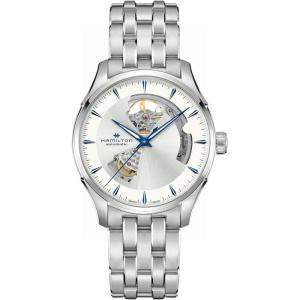 Hamilton Jazzmaster Open Heart Automatic Men’s Watch, 40mm Stainless Steel Case, Swiss Made, Silver Dial Analog Wrist Watch, 50m Waterproof, Sapphire Crystal, 3-Hand Movement, Stainless Steel Strap