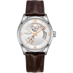 Hamilton Jazzmaster Open Heart Automatic Men’s Watch, 42mm Stainless Steel Case, Swiss Made, Silver Dial Analog Wrist Watch, 50m Waterproof, Sapphire Crystal, 3-Hand Movement, Calf Leather Strap