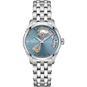 Hamilton Jazzmaster Open Heart Automatic Women’s Watch, 36mm Stainless Steel Case, Swiss Made, Blue Dial Analog Wrist Watch, 50m Waterproof, Sapphire Crystal, 3-Hand Movement, Stainless Steel Strap