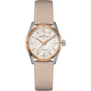 Hamilton Jazzmaster Performer Automatic Men’s Watch, 34mm Stainless Steel Case, Swiss Made, Mother of Pearl Dial Analog Wrist Watch, 100m Waterproof, Sapphire Crystal, 3-Hand Movement, Satin Strap