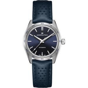 Hamilton Jazzmaster Performer Automatic Men’s Watch, 38mm Stainless Steel Case, Swiss Made, Blue Dial Analog Wrist Watch, 100m Waterproof, Sapphire Crystal, 3-Hand Movement, Calf Leather Strap