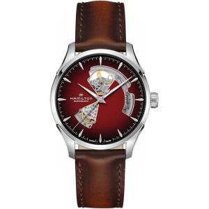 Hamilton Jazzmaster Performer Automatic Men’s Watch, 40mm Stainless Steel Case, Swiss Made, Burgundy Dial Analog Wrist Watch, 50m Waterproof, Sapphire Crystal, 3-Hand Movement, Calf Leather Strap