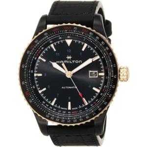 Hamilton Khaki Aviation Automatic Men’s Watch, 42mm Stainless Steel Case, Swiss Made, Black Dial Analog Wrist Watch for Men, 100m Waterproof, Sapphire Crystal, 3-Hand Movement, Cow Leather Strap