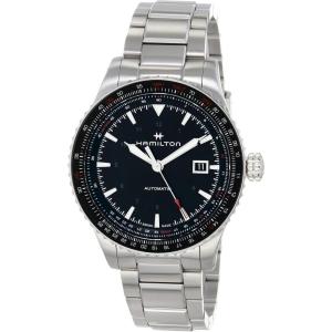 Hamilton Khaki Aviation Automatic Men’s Watch, 42mm Stainless Steel Case, Swiss Made, Black Dial Analog Wrist Watch for Men, 100m Waterproof, Sapphire Crystal, 3-Hand Movement, Stainless Steel Strap