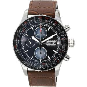 Hamilton Khaki Aviation Automatic Men’s Watch, 44mm Stainless Steel Case, Swiss Made, Black Dial Analog Wrist Watch for Men, 100m Waterproof, Sapphire Crystal, Cow Leather Strap