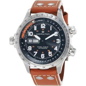 Hamilton Khaki Aviation Automatic Men’s Watch, 45mm Stainless Steel Case, Swiss Made, Black Dial Analog Wrist Watch for Men, 100m Waterproof, Sapphire Crystal, 3-Hand Movement, Cow Leather Strap