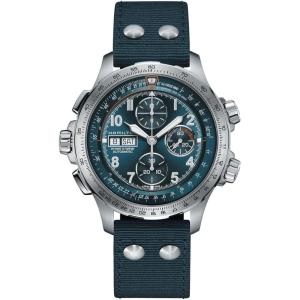 Hamilton Khaki Aviation Automatic Men’s Watch, 45mm Stainless Steel Case, Swiss Made, Blue Dial Analog Wrist Watch for Men, 100m Waterproof, Sapphire Crystal, Textile Strap