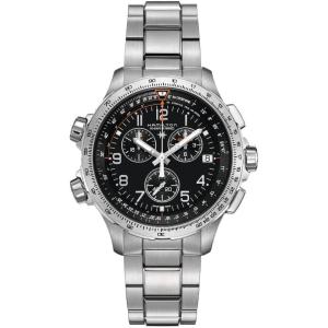 Hamilton Khaki Aviation X Quartz Men’s Watch, 46mm Stainless Steel Case, Swiss Made, Black Dial Analog Wrist Watch for Men, 100m Waterproof, Sapphire Crystal, Stainless Steel Strap