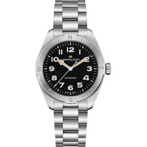 Hamilton Khaki Field Expedition Automatic Men’s Watch, 41mm Stainless Steel Case, Swiss Made, Black Dial Analog Wrist Watch, 100m Waterproof, Sapphire Crystal, 3-Hand Movement, Stainless Steel Strap