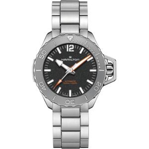 Hamilton Khaki Navy Automatic Men’s Watch, 41mm Stainless Steel Case, Swiss Made, Black Dial Analog Wrist Watch for Men, 300m Waterproof, Sapphire Crystal, 3-Hand Movement, Stainless Steel Strap