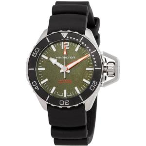 Hamilton Khaki Navy Automatic Men’s Watch, 41mm Stainless Steel Case, Swiss Made, Green Dial Analog Wrist Watch for Men, 300m Waterproof, Sapphire Crystal, 3-Hand Movement, Rubber Strap