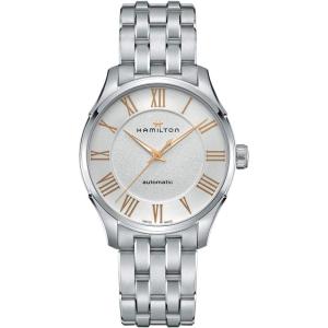 Hamilton Jazzmaster Automatic Men’s Watch, 40mm Stainless Steel Case, Swiss Made, Silver Dial Analog Wrist Watch for Men, 50m Waterproof, Sapphire Crystal, 3-Hand Movement, Strap