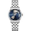 imageHamilton Jazzmaster Open Heart Automatic Womens Watch 36mm Stainless Steel Case Swiss Made Blue Dial Analog Wrist Watch for Women 50m Waterproof Sapphire Crystal 3Hand Movement Strap