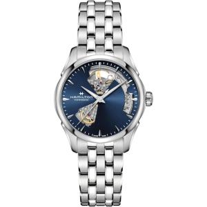 Hamilton Jazzmaster Open Heart Automatic Women’s Watch, 36mm Stainless Steel Case, Swiss Made, Blue Dial Analog Wrist Watch for Women, 50m Waterproof, Sapphire Crystal, 3-Hand Movement, Strap