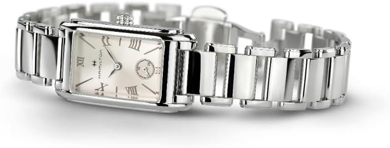 imageHamilton American Classic Ardmore Quartz Womens Watch 19mm x 27mm Stainless Steel Case Swiss Made Silver Dial Analog Wrist Watch for Women 30m Waterproof Mineral Crystal Strap