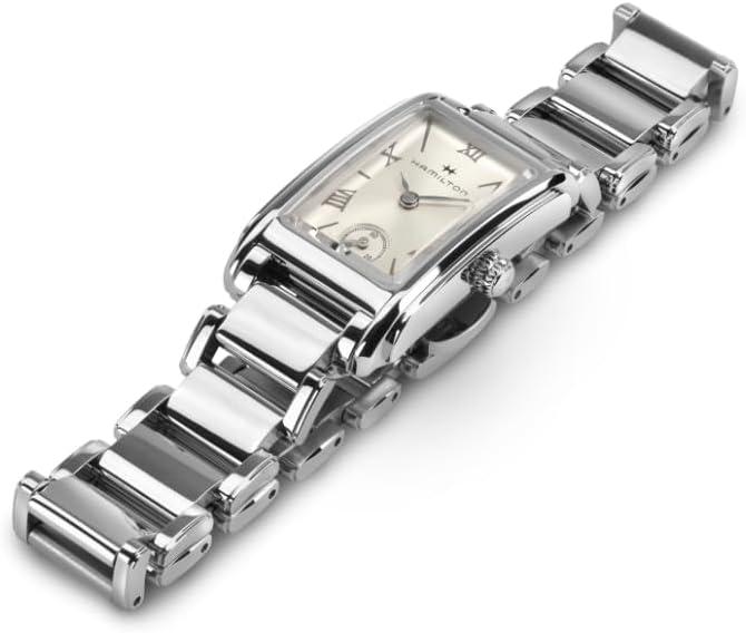 imageHamilton American Classic Ardmore Quartz Womens Watch 19mm x 27mm Stainless Steel Case Swiss Made Silver Dial Analog Wrist Watch for Women 30m Waterproof Mineral Crystal Strap