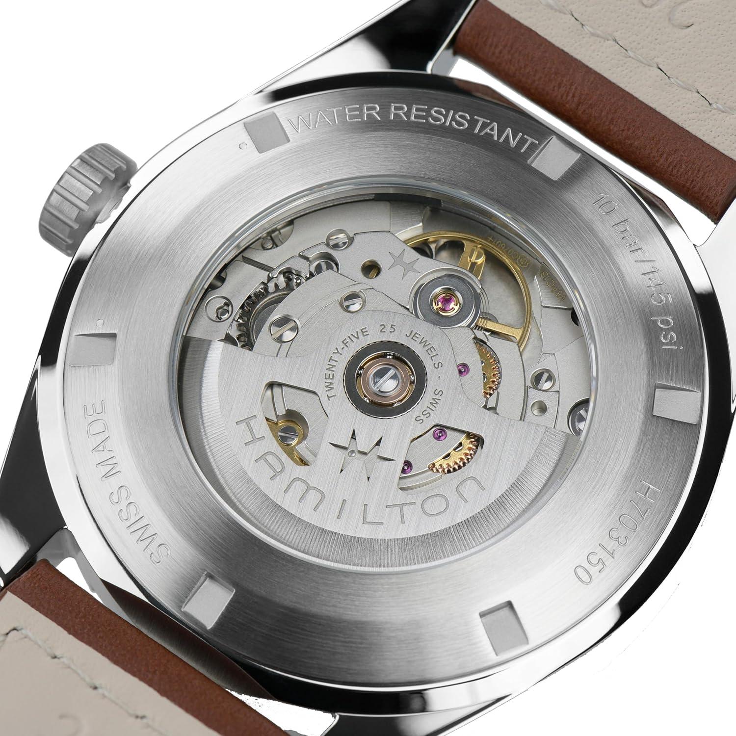 imageHamilton Khaki Field Expedition Automatic Mens Watch 41mm Stainless Steel Case Swiss Made Blue Dial Analog Wrist Watch 100m Waterproof Sapphire Crystal 3Hand Movement Cow Leather Strap