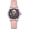 imageHamilton Jazzmaster Skeleton Automatic Womens Watch 36mm Stainless Steel Case Swiss Made Purple Dial Analog Wrist Watch 50m Waterproof Sapphire Crystal 3Hand Movement Cow Leather Strap