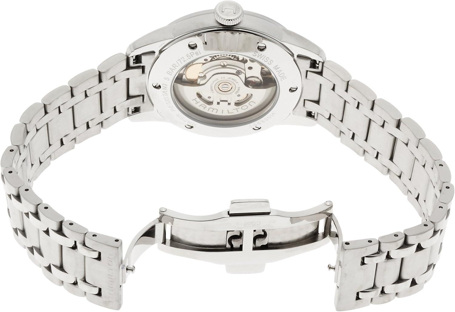 imageHamilton American Classic Automatic Mens Watch 40mm Stainless Steel Case Swiss Made Black Dial Analog Watch for Men 50m Waterproof Sapphire Crystal 3Hand Movement Stainless Steel Strap